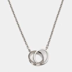 Pre Owned Cartier Love Interlocking Loop 18k White Gold Necklace