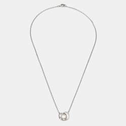 Pre Owned Cartier Love Interlocking Loop 18k White Gold Necklace