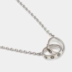 Pre Owned Cartier Love Interlocking Loop 18k White Gold Necklace
