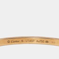 Pre Owned Cartier Love Diamonds 18k Rose Gold Small Model Bracelet 16