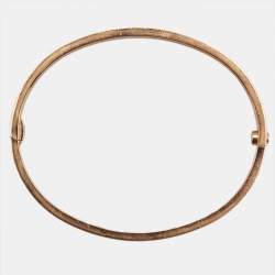 Pre Owned Cartier Love Diamonds 18k Rose Gold Small Model Bracelet 16