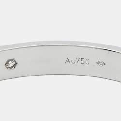 Pre Owned Cartier Love 4 Diamonds 18k White Gold Bracelet 17