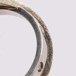 Pre Owned Cartier Love 2 Diamond 18K Rose Gold/White Gold Double Band Ring Size 51