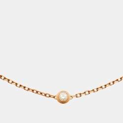 Pre Owned Cartier d'Amour Diamond 18k Rose Gold Small Model Bracelet