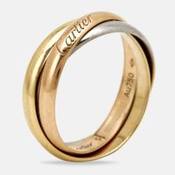 Pre Owned Cartier Trinity  18k  Three Tone Gold Ring Small Model Size 51