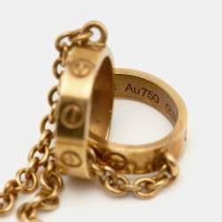 Pre Owned Cartier Love Interlocking Loops 18k Yellow Gold Bracelet