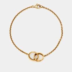 Pre Owned Cartier Love Interlocking Loops 18k Yellow Gold Bracelet