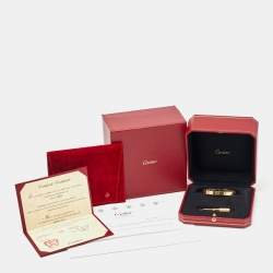 Pre Owned Cartier Love 4 Diamonds 18k Yellow Gold Bracelet 16