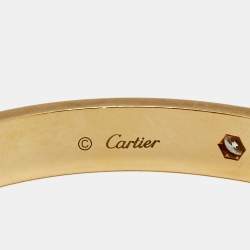 Pre Owned Cartier Love 4 Diamonds 18k Yellow Gold Bracelet 16