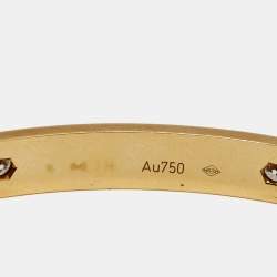 Pre Owned Cartier Love 4 Diamonds 18k Yellow Gold Bracelet 16