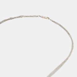 Pre Owned Cartier 18K White Gold/Platinum/Black Ceramic Diamond Trinity Necklace