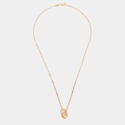 Pre Owned Cartier Love Diamond 18k Rose Gold Necklace