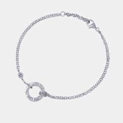 مملوكة مسبقًا Cartier Love 18K White Gold and Diamond Love Chain Bracelet