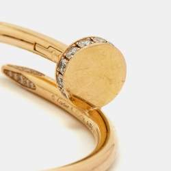 Pre Owned Cartier Juste Un Clou Diamonds 18k Rose Gold Bracelet 15