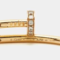 Pre Owned Cartier Juste Un Clou Diamonds 18k Rose Gold Bracelet 15