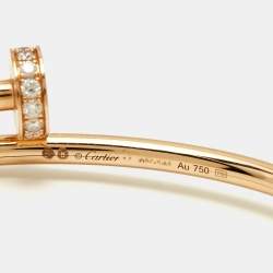 مملوكة مسبقًا Cartier Juste Un Clou Diamond 18k Rose Gold Small Model Bracelet 17