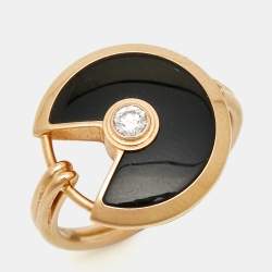 مملوكة مسبقًا خاتم كارتير أموليت دي كارتير أونيكس ألماس ذهب وردي عيار 18 مقاس 54