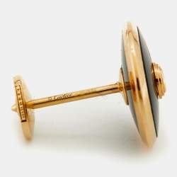 مملوكة مسبقًا Cartier Amulette De Cartier Onyx Diamond 18k Rose Gold Earrings