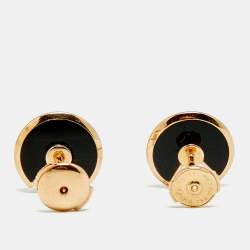 مملوكة مسبقًا Cartier Amulette De Cartier Onyx Diamond 18k Rose Gold Earrings