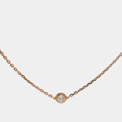 Pre Owned Cartier d'Amour Diamond 18k Rose Gold Mini Model Bracelet