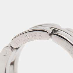 Pre Owned Cartier 18K White Gold Triple Row Maillon Panthère Ring