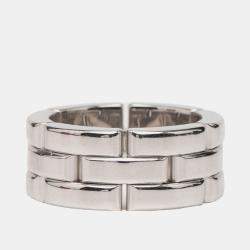 Pre Owned Cartier 18K White Gold Triple Row Maillon Panthère Ring