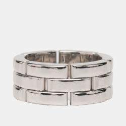 Pre Owned Cartier 18K White Gold Triple Row Maillon Panthère Ring