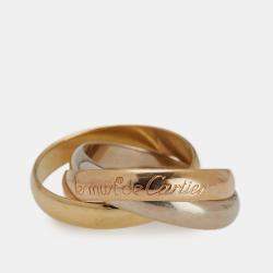 مملوكة مسبقًا Cartier 18K Tricolor Gold Classic Trinity Ring EU 50 