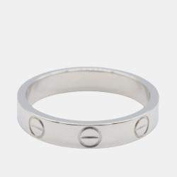 Pre Owned Cartier 18K White Gold Small Love Ring EU 50