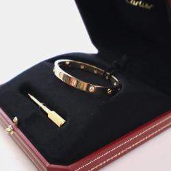 مملوكة مسبقًا Cartier Classic Model 10 Diamond Love Bracelet Sz 16