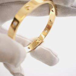 مملوكة مسبقًا Cartier Classic Model 10 Diamond Love Bracelet Sz 16