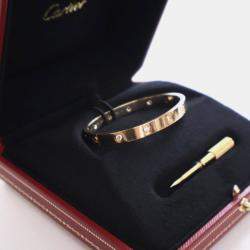 مملوكة مسبقًا Cartier Classic Model 10 Diamond Love Bracelet Sz 16