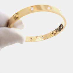 مملوكة مسبقًا Cartier Classic Model 10 Diamond Love Bracelet Sz 16