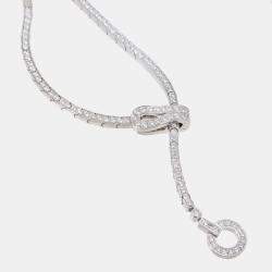 Pre Owned قلادة كارتير أغراف ذهب أبيض عيار 18 وألماس