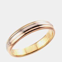 مملوكة مسبقًا Cartier Vendome 18K Yellow, White & Pink Gold Ring EU 61