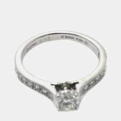 مملوكة مسبقًا خاتم كارتتييه سوليتير بلاتين ألماس 0.36 قيراط مقاس 47 الاتحاد الأوروبي