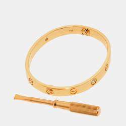 مملوكة مسبقًا Cartier Love 18K Pink Gold 4 Diamonds Bracelet Size 16