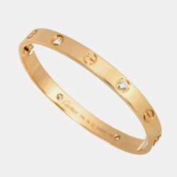 مملوكة مسبقًا Cartier Love 18K Pink Gold 4 Diamonds Bracelet Size 16