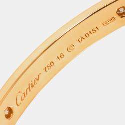 مملوكة مسبقًا Cartier Love 18K Pink Gold 4 Diamonds Bracelet Size 16