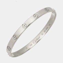 مملوكة مسبقًا Cartier Love 18K White Gold Bracelet Size 17