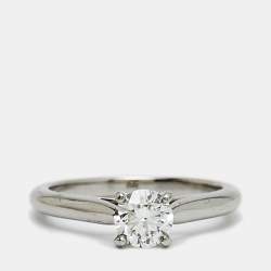 مملوكة مسبقًا Cartier Solitaire 1895 0.52ct Solitaire Diamond Platinum Ring Size 48