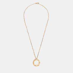 مملوكة مسبقًا Cartier Love 18K Yellow Gold 3 Diamond Pendant Necklace