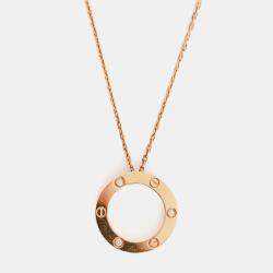 مملوكة مسبقًا Cartier Love 18K Yellow Gold 3 Diamond Pendant Necklace