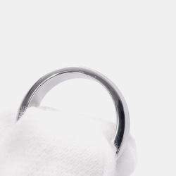 مملوكة مسبقًا Cartier Double C De Cartier 18K White Gold and Diamond Band Ring EU 51