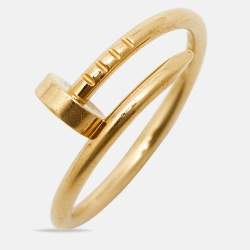 Pre Owned Cartier Juste Un Clou 18k Yellow Gold Small Model Ring Size 52