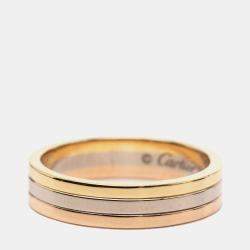 مملوكة مسبقًا Cartier 18K Tricolor Gold Vendome Louis Cartier Wedding Band