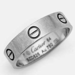 Pre Owned خاتم كارتييه لوف موديل كلاسيكي ذهب أبيض عيار 18 مقاس 64