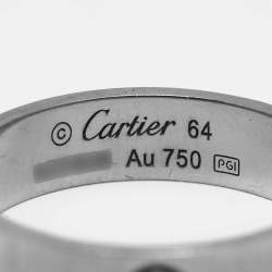 Pre Owned خاتم كارتييه لوف موديل كلاسيكي ذهب أبيض عيار 18 مقاس 64