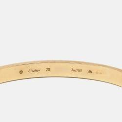 مملوكة مسبقًا Cartier Love 18K Yellow Gold Classic Model Bracelet 20