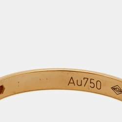 مملوكة مسبقًا Cartier 1895 Diamond 18k Rose Gold Narrow Wedding Band Ring Size 59